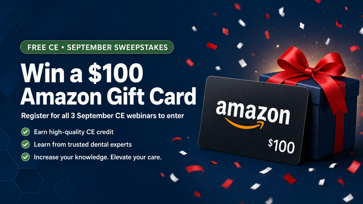 Win a $100 Amazon gift card — register for all 3 September CE webinars to enter